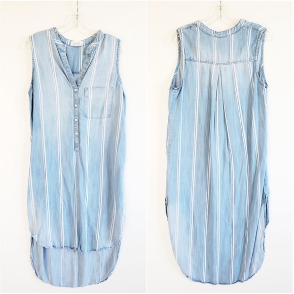 Bella Dahl Dresses & Skirts - Bella Dahl Chambray Striped Tencel Shirtdress